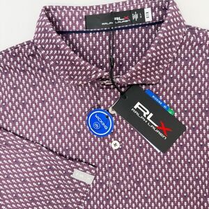 RLX Ralph Lauren Mens Golf Polo Shirt AOP‎ Golf Tee Wicking Size Large NEW
